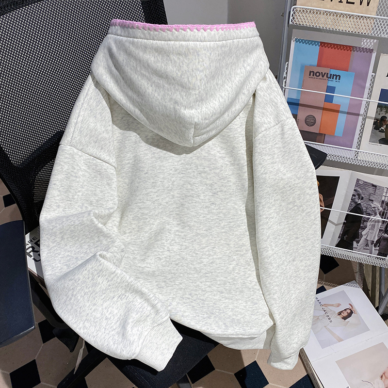 Autumn and winter long tops cartoon hoodie for women