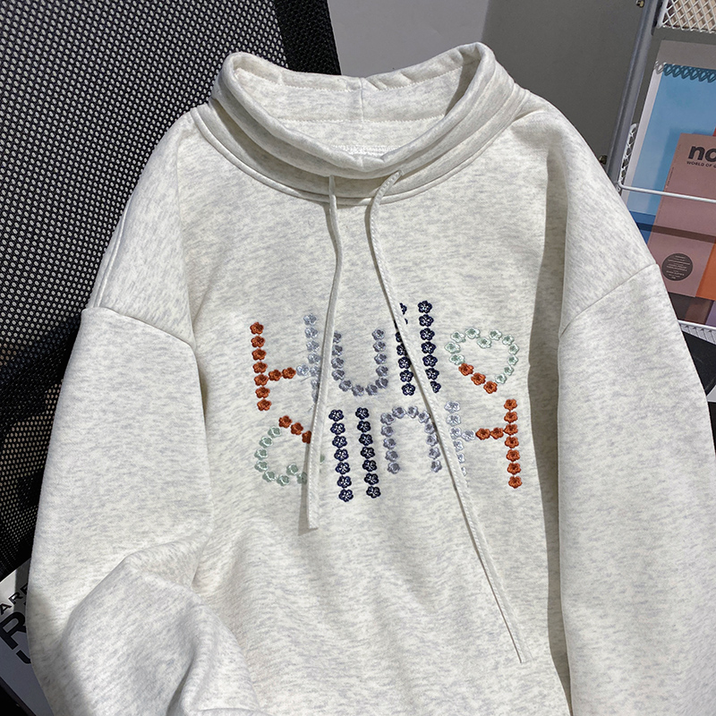 Pure cotton cstand collar embroidery tops for women