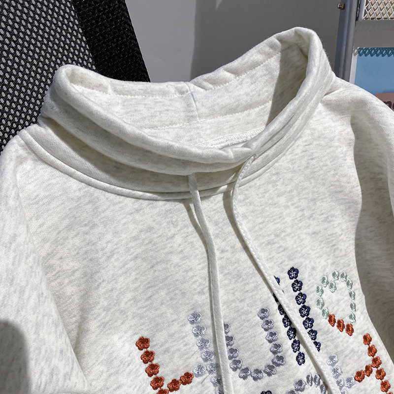 Pure cotton cstand collar embroidery tops for women