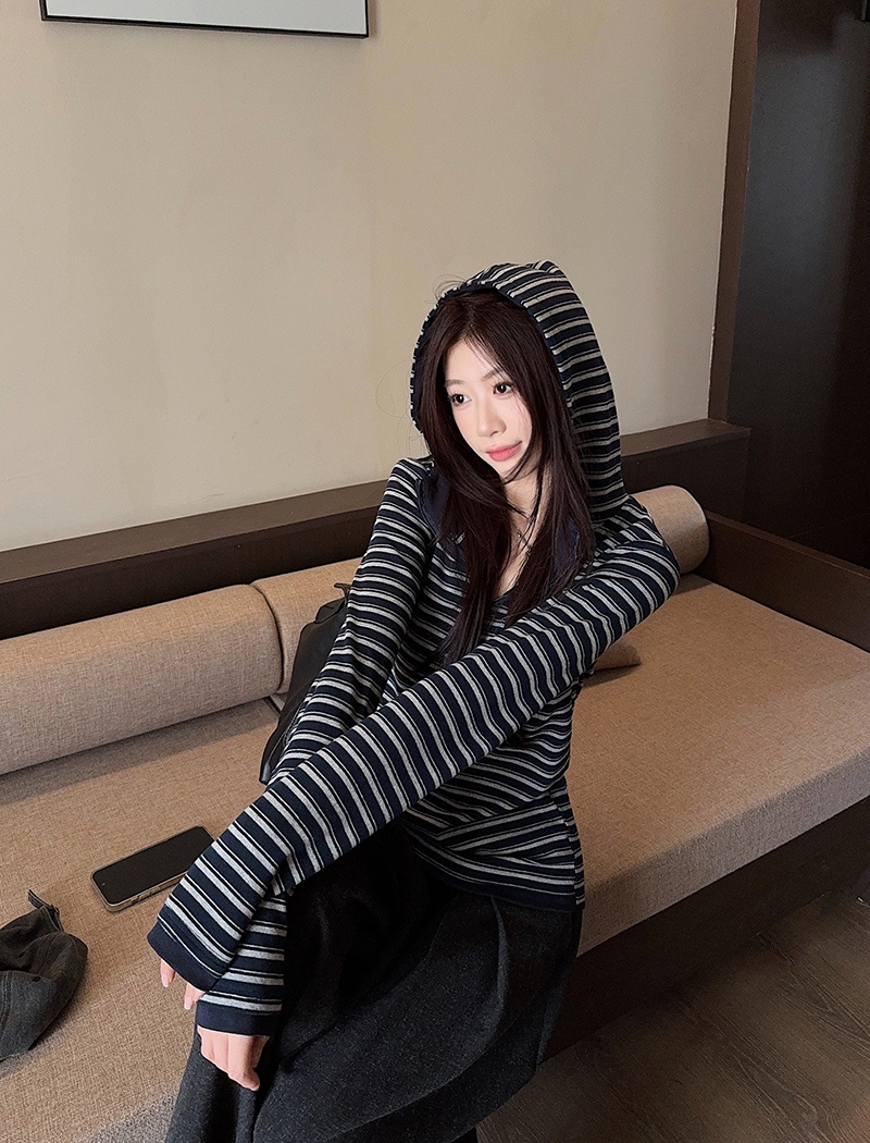 Thin T-shirt American style bottoming shirt for women