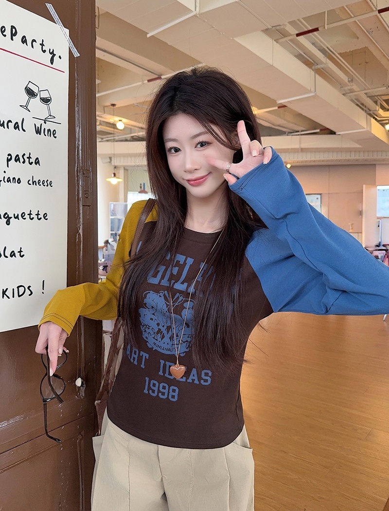 Round neck bottoming shirt tops for women