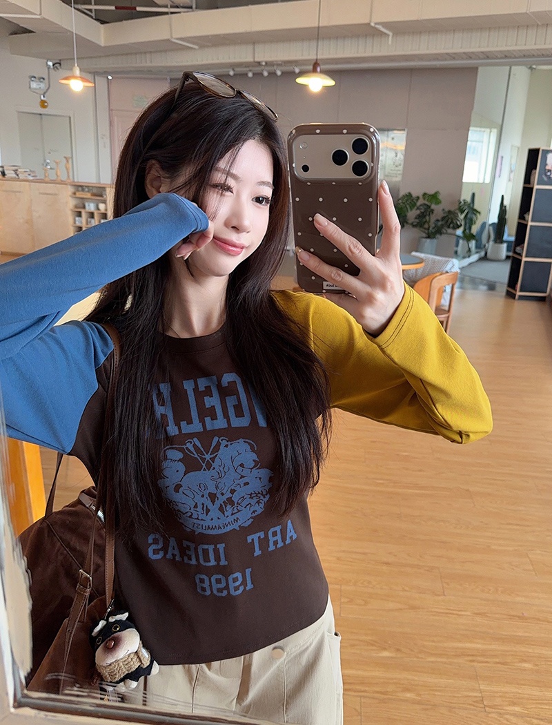 Round neck bottoming shirt tops for women