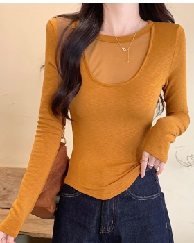 Thin long sleeve bottoming shirt slim tops for women