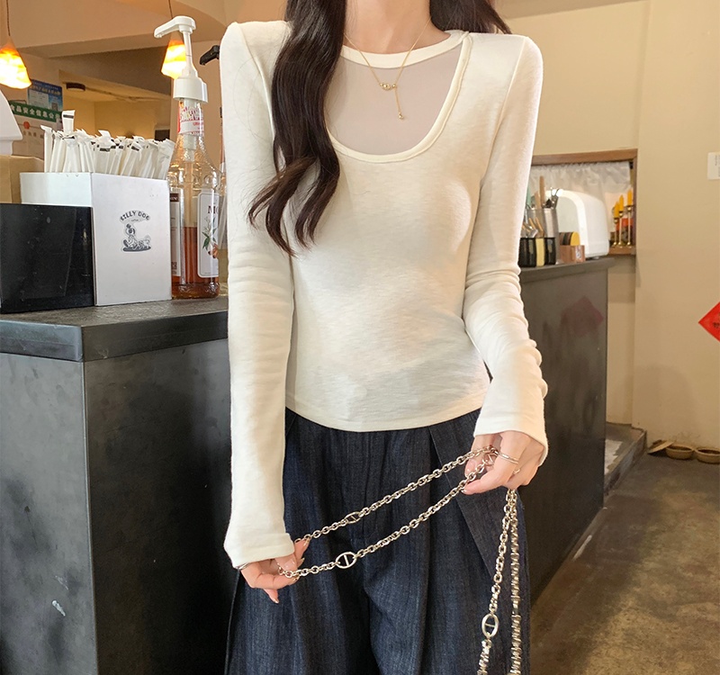 Thin long sleeve bottoming shirt slim tops for women