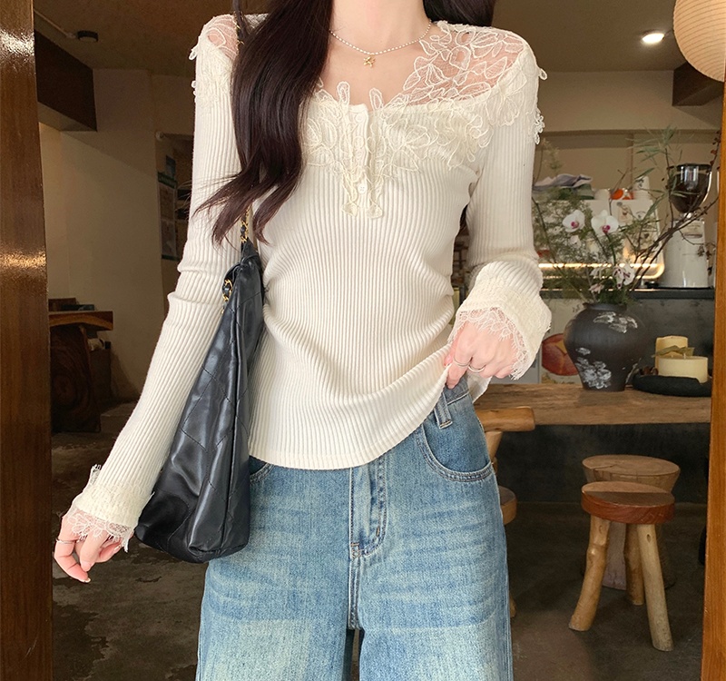 Pinched waist bottoming tops slim T-shirt for women