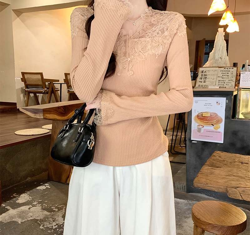 Pinched waist bottoming tops slim T-shirt for women