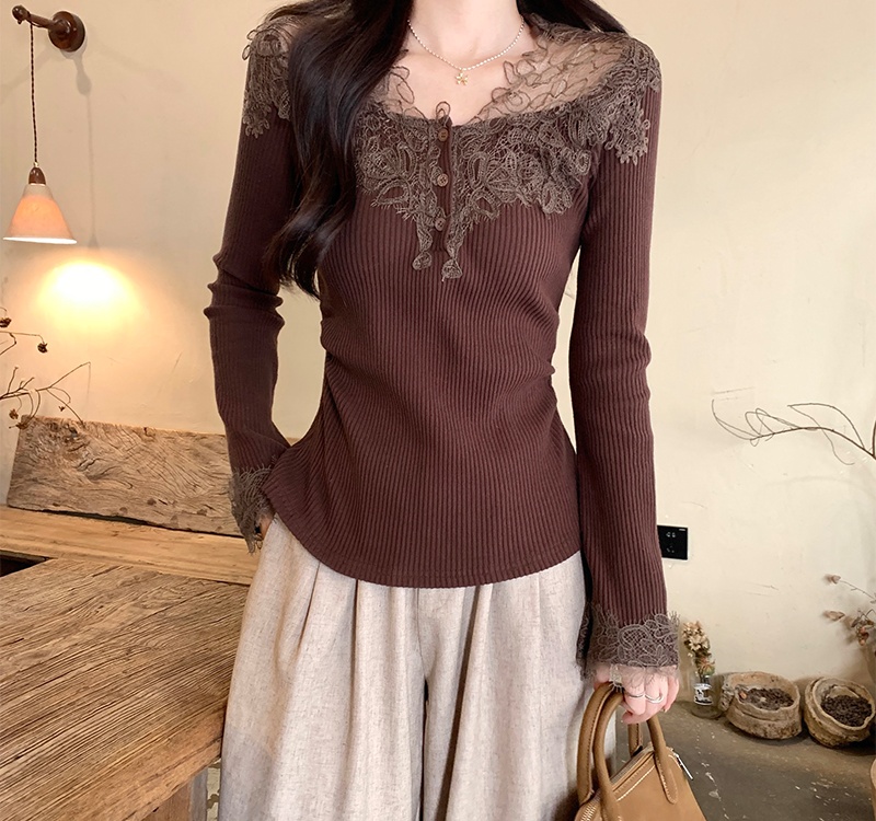 Pinched waist bottoming tops slim T-shirt for women