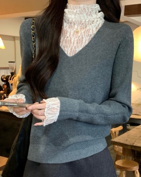 Long sleeve sweater temperament tops for women