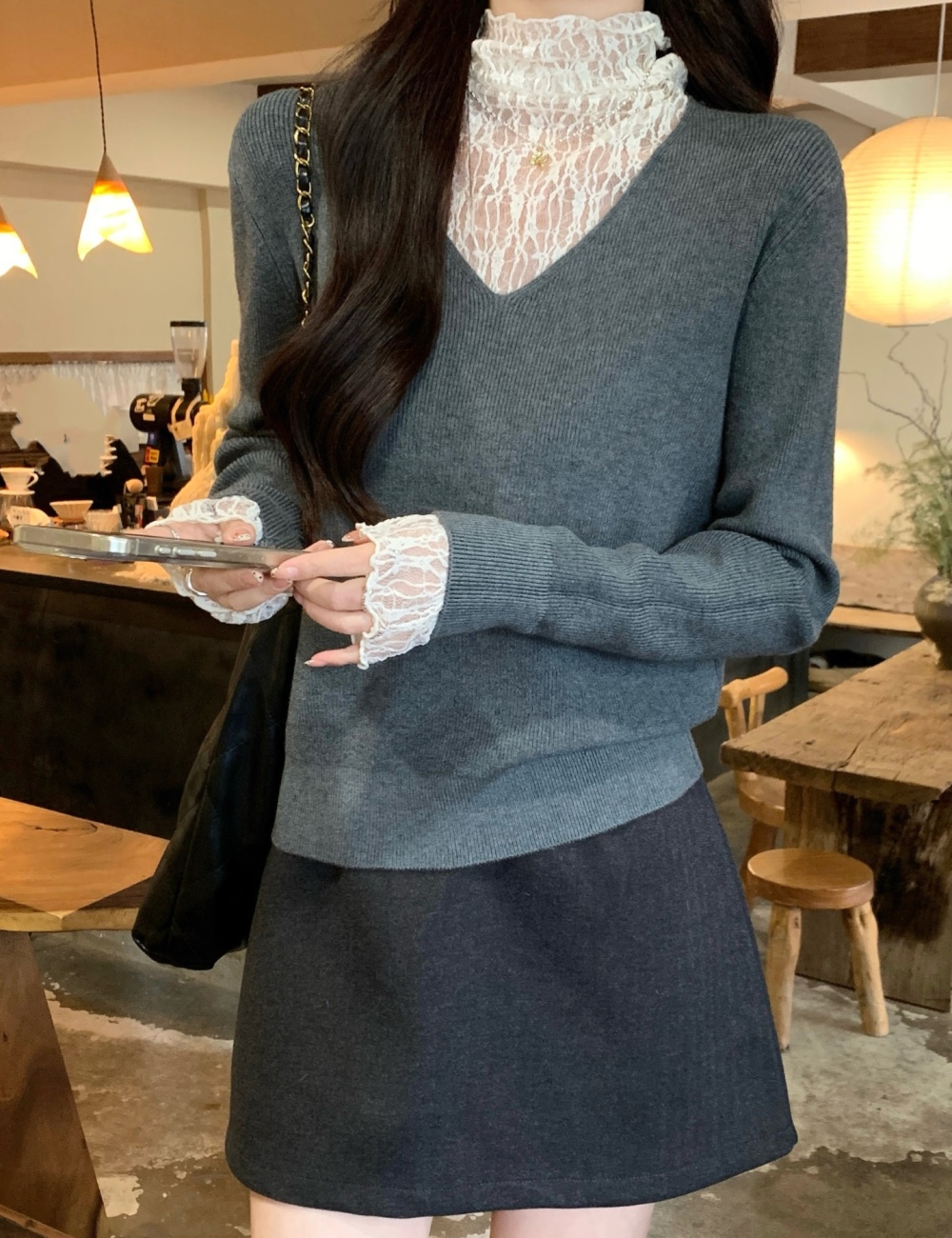 Long sleeve sweater temperament tops for women