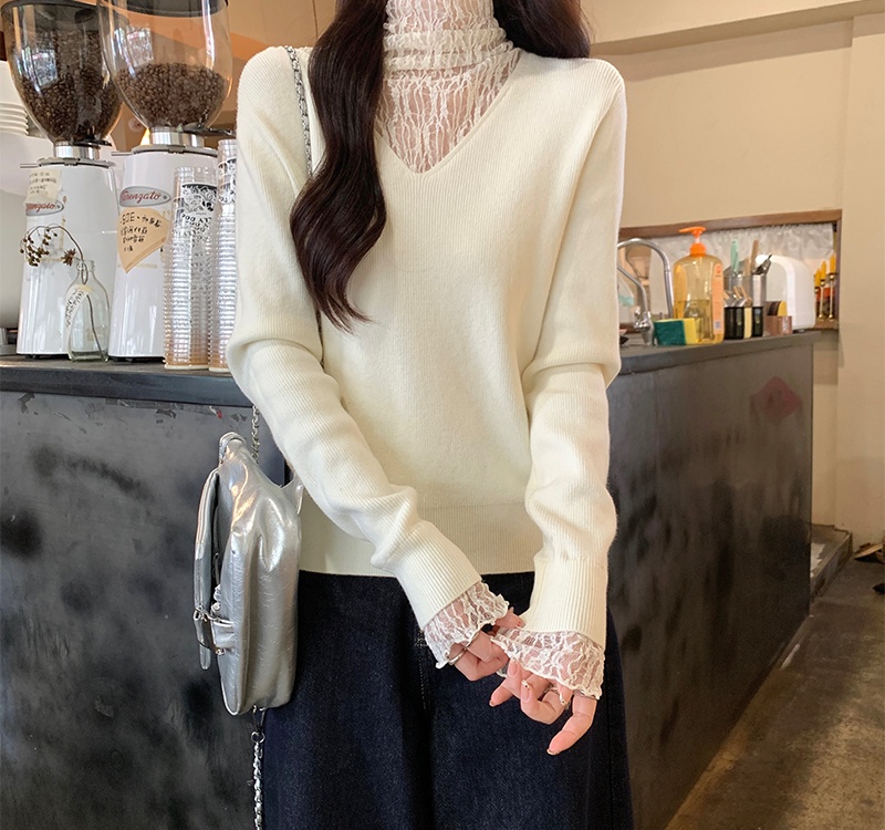 Long sleeve sweater temperament tops for women