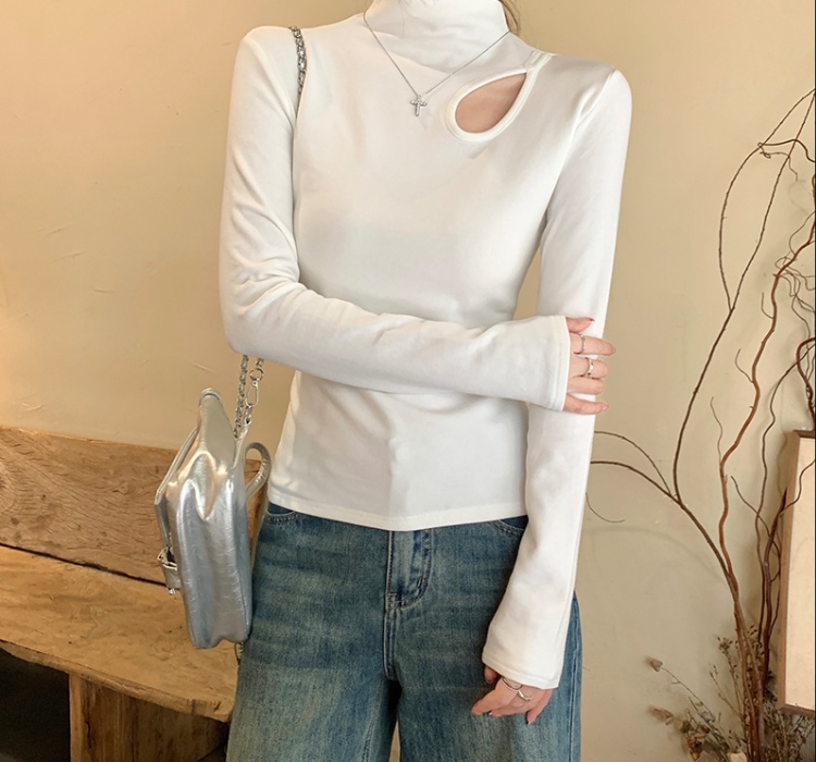 Winter Western style T-shirt sueding tops for women