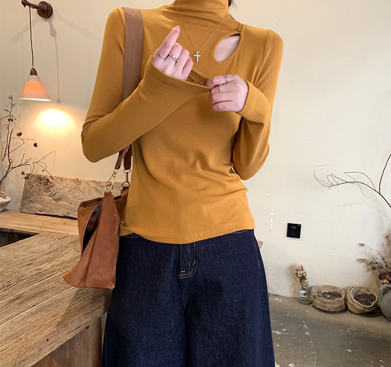 Winter Western style T-shirt sueding tops for women