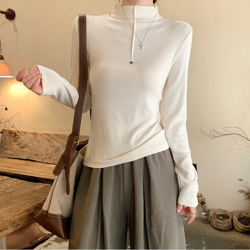 Winter long sleeve tops slim T-shirt for women