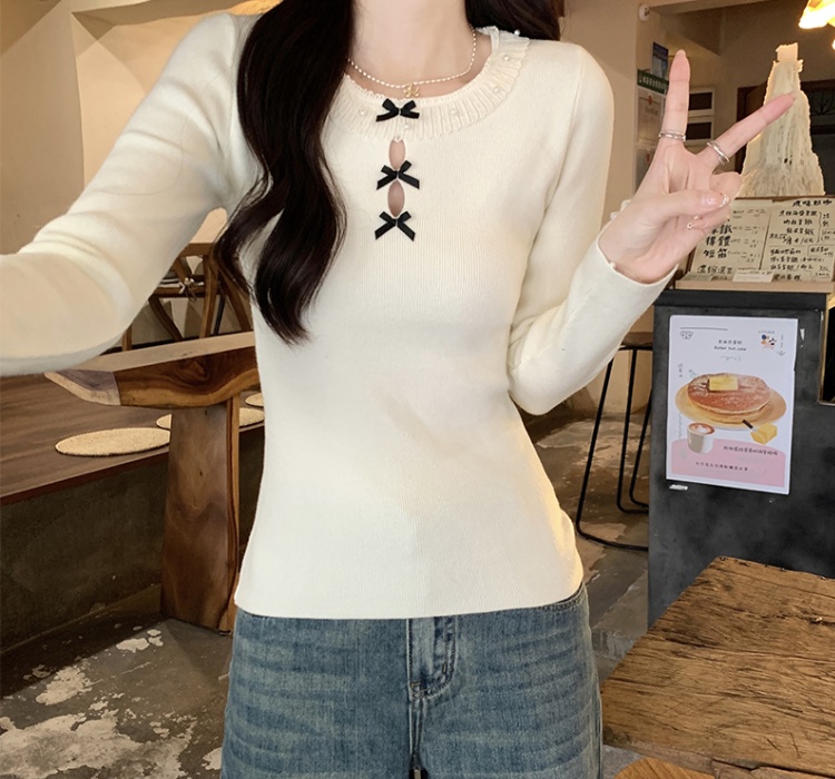 Inside the ride splice sweater bottoming round neck tops