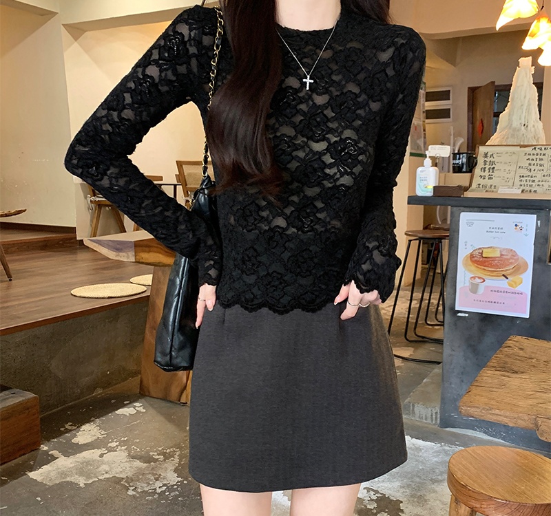 France style winter bottoming shirt small tops for women