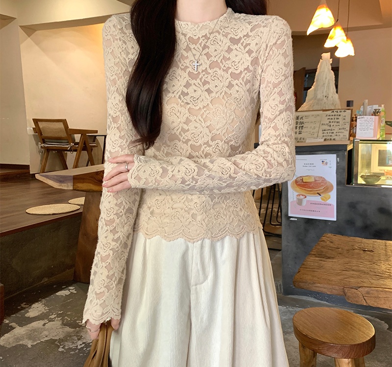 France style winter bottoming shirt small tops for women