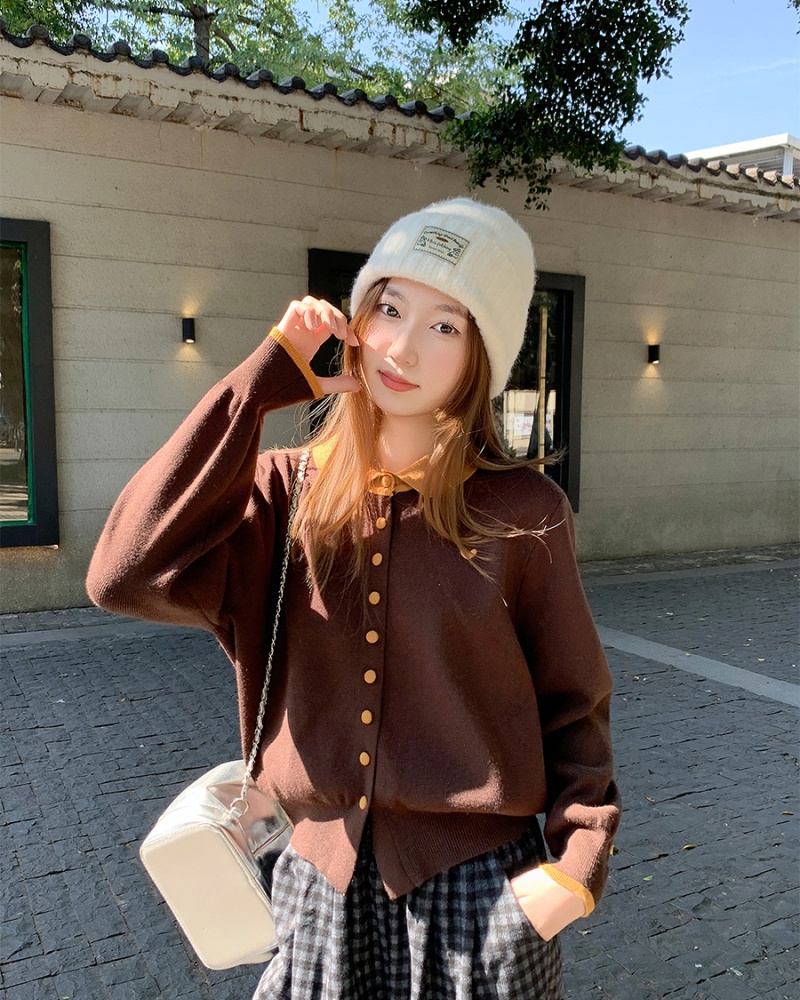 Knitted heart show young coat winter Casual cardigan