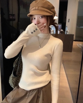 Autumn and winter sweater half high collar tops for women