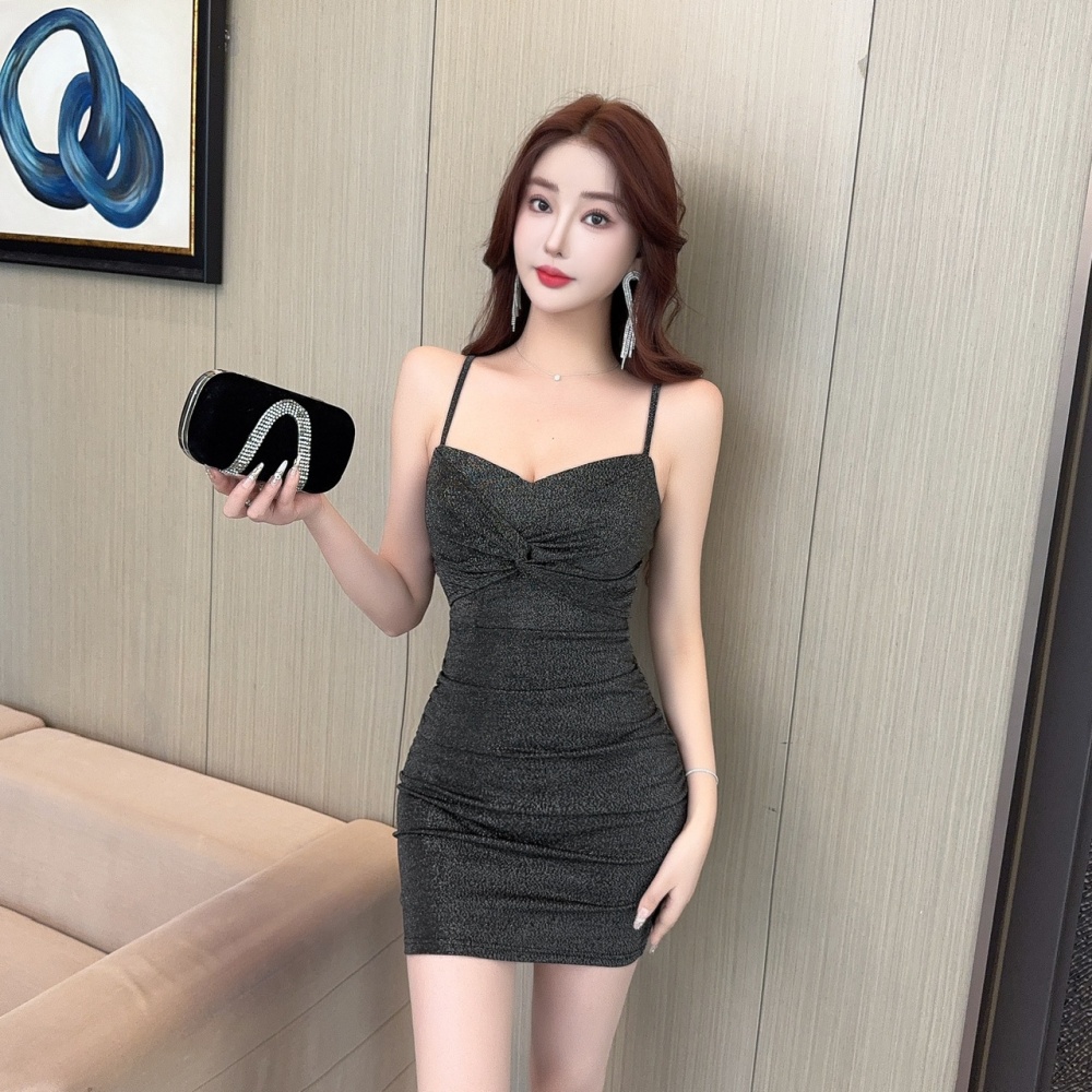 Bottoming package hip low-cut short sling dress