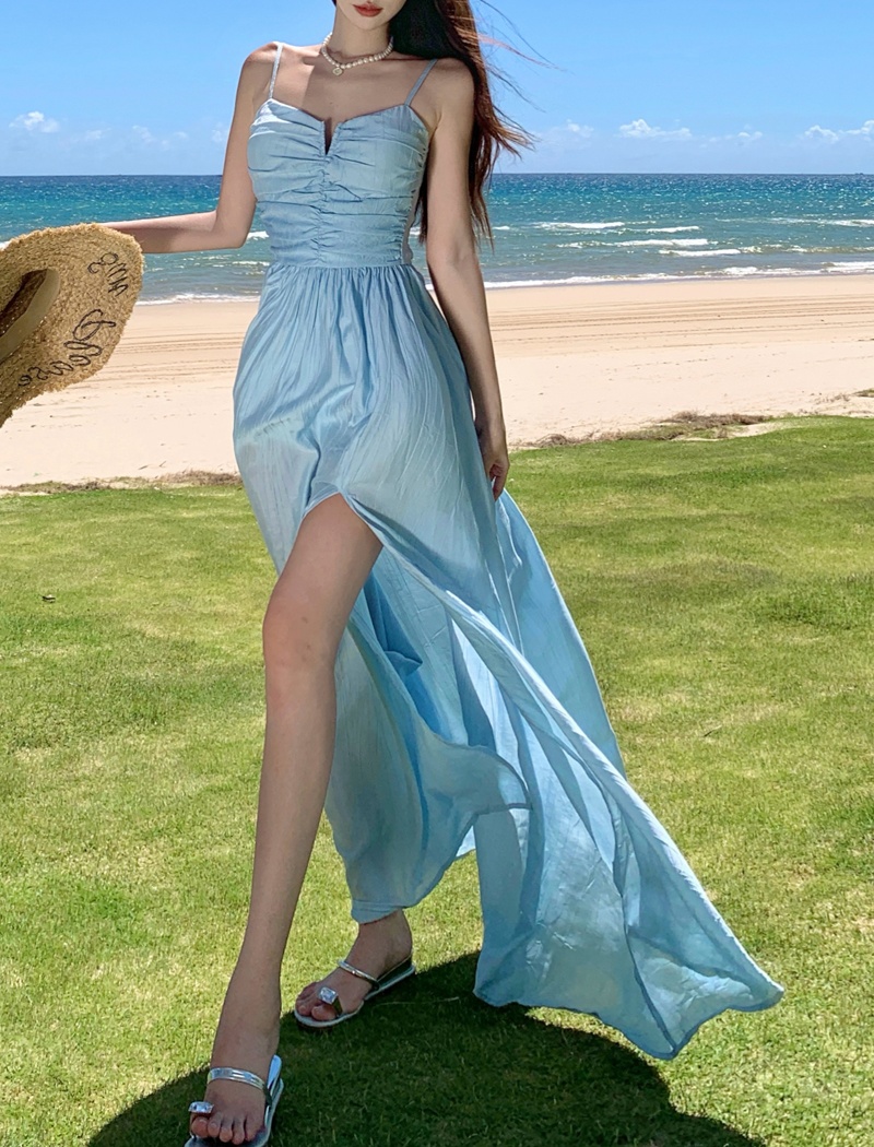 Vacation seaside sexy dress bandage slim long dress