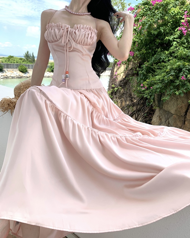 Frenum summer long dress sling splice dress for women