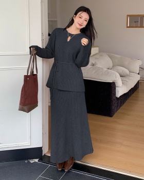 Bottoming lazy tops thick temperament sweater a set