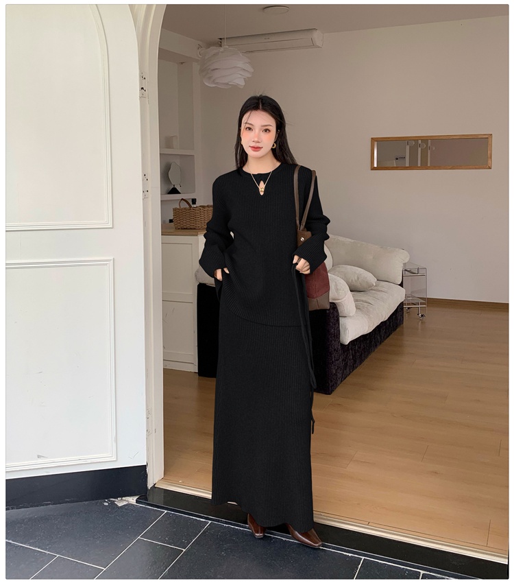 Bottoming lazy tops thick temperament sweater a set