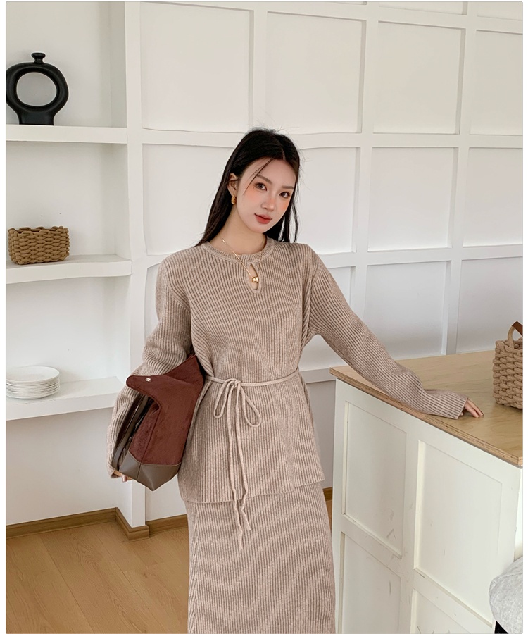 Bottoming lazy tops thick temperament sweater a set