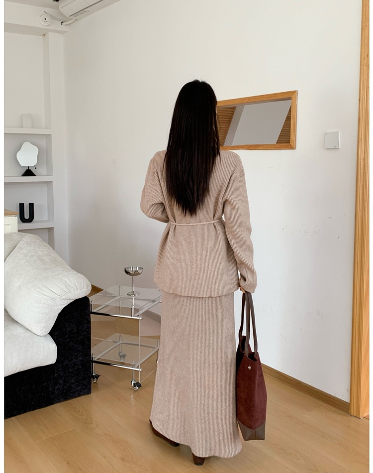 Bottoming lazy tops thick temperament sweater a set