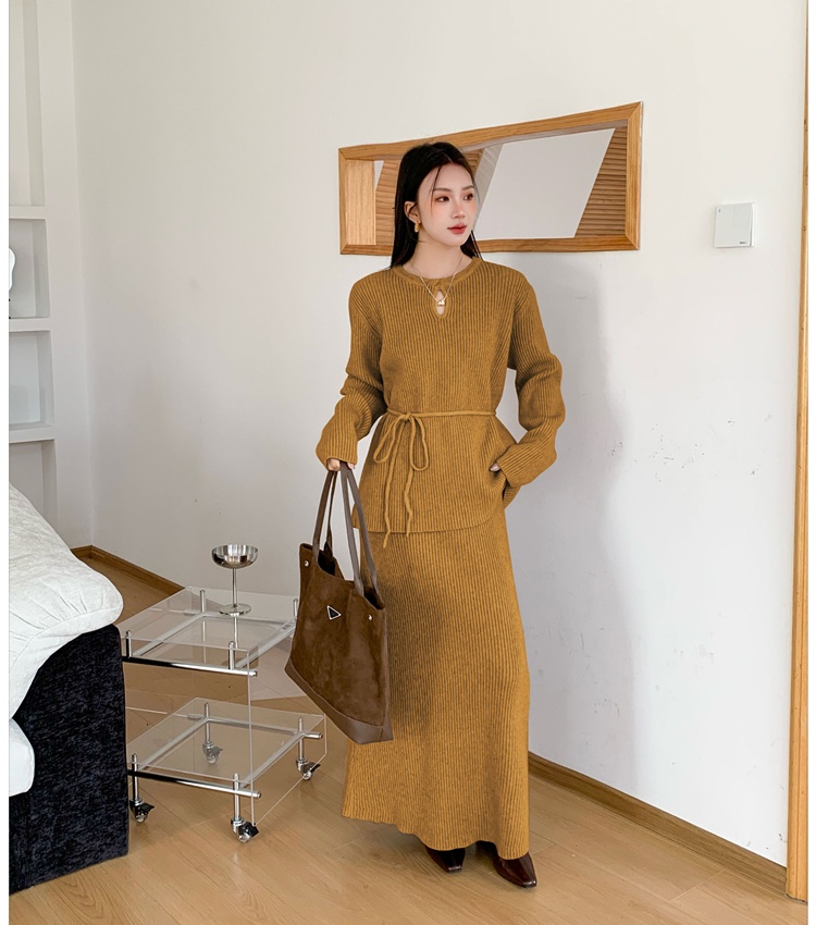 Bottoming lazy tops thick temperament sweater a set