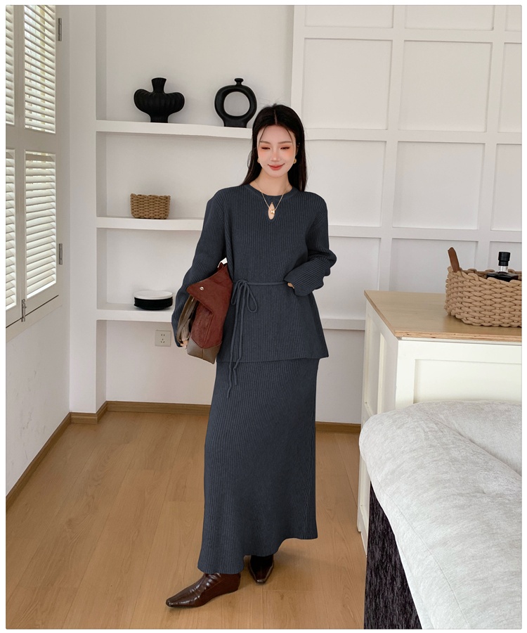 Bottoming lazy tops thick temperament sweater a set