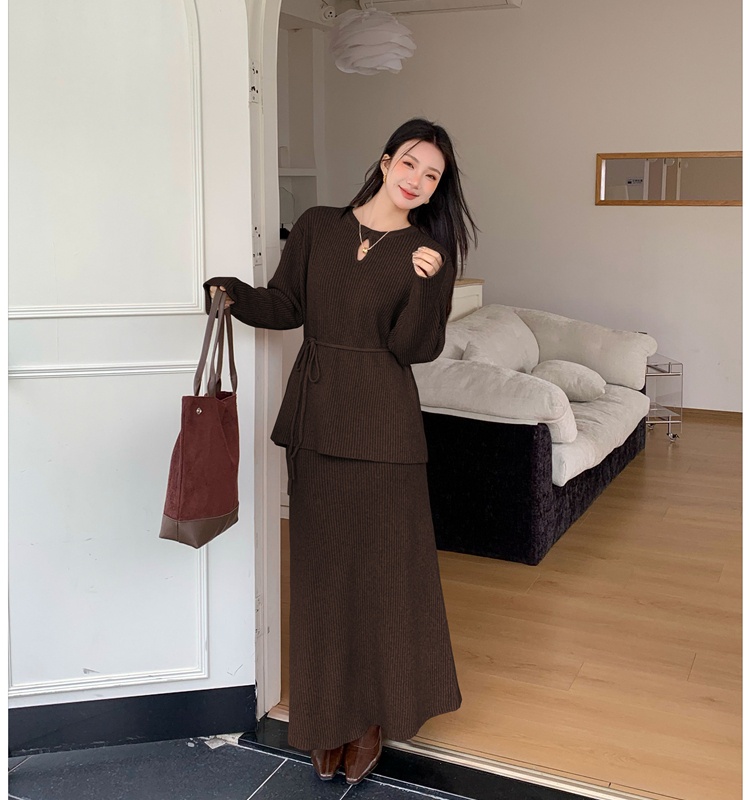 Bottoming lazy tops thick temperament sweater a set