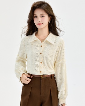 Retro sweet tops hollow shirt for women