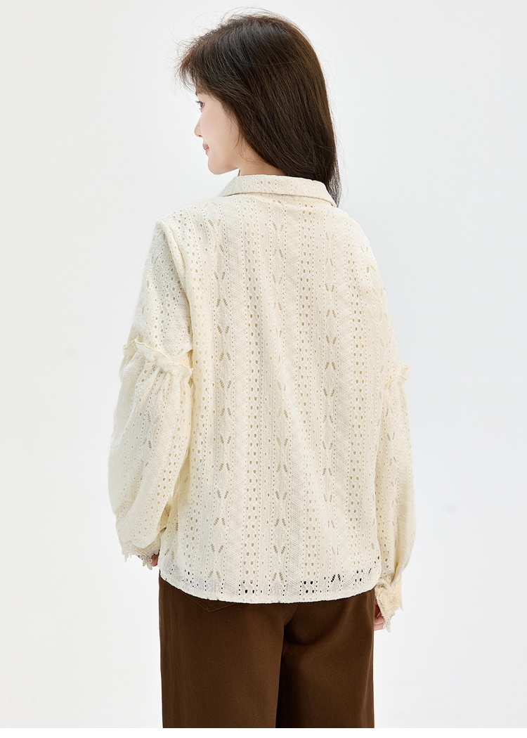 Retro sweet tops hollow shirt for women