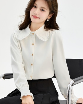 Plus velvet commuting tops Western style shirt