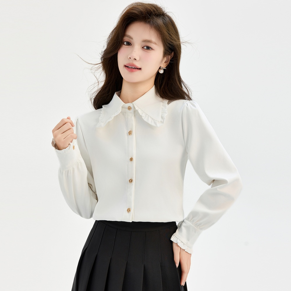 Plus velvet commuting tops Western style shirt