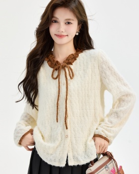 Autumn and winter tops lace shirt for women