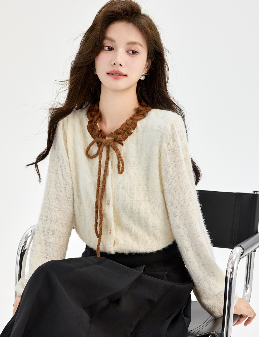 Autumn and winter tops lace shirt for women