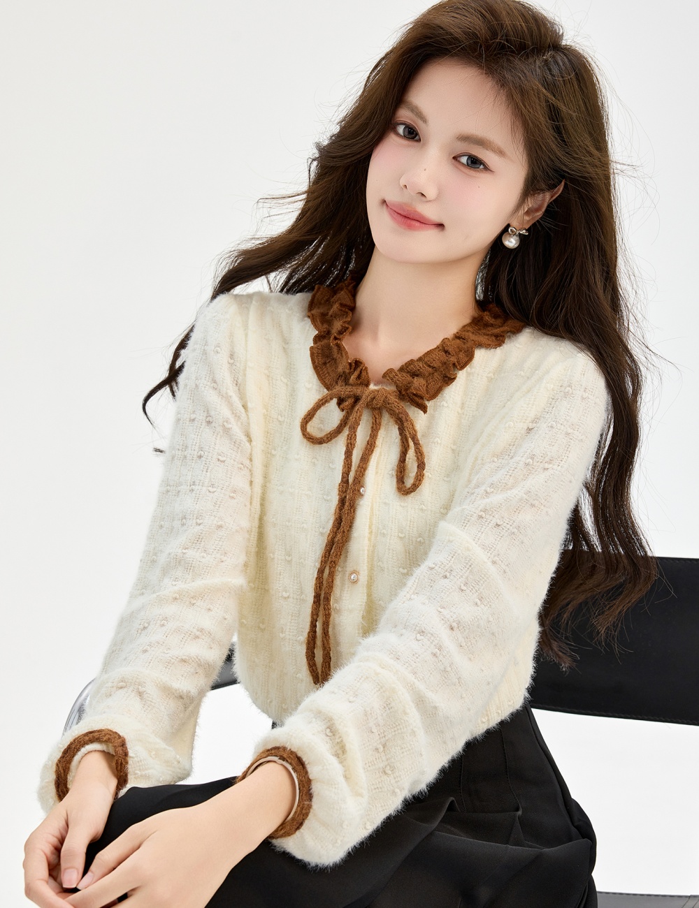 Autumn and winter tops lace shirt for women
