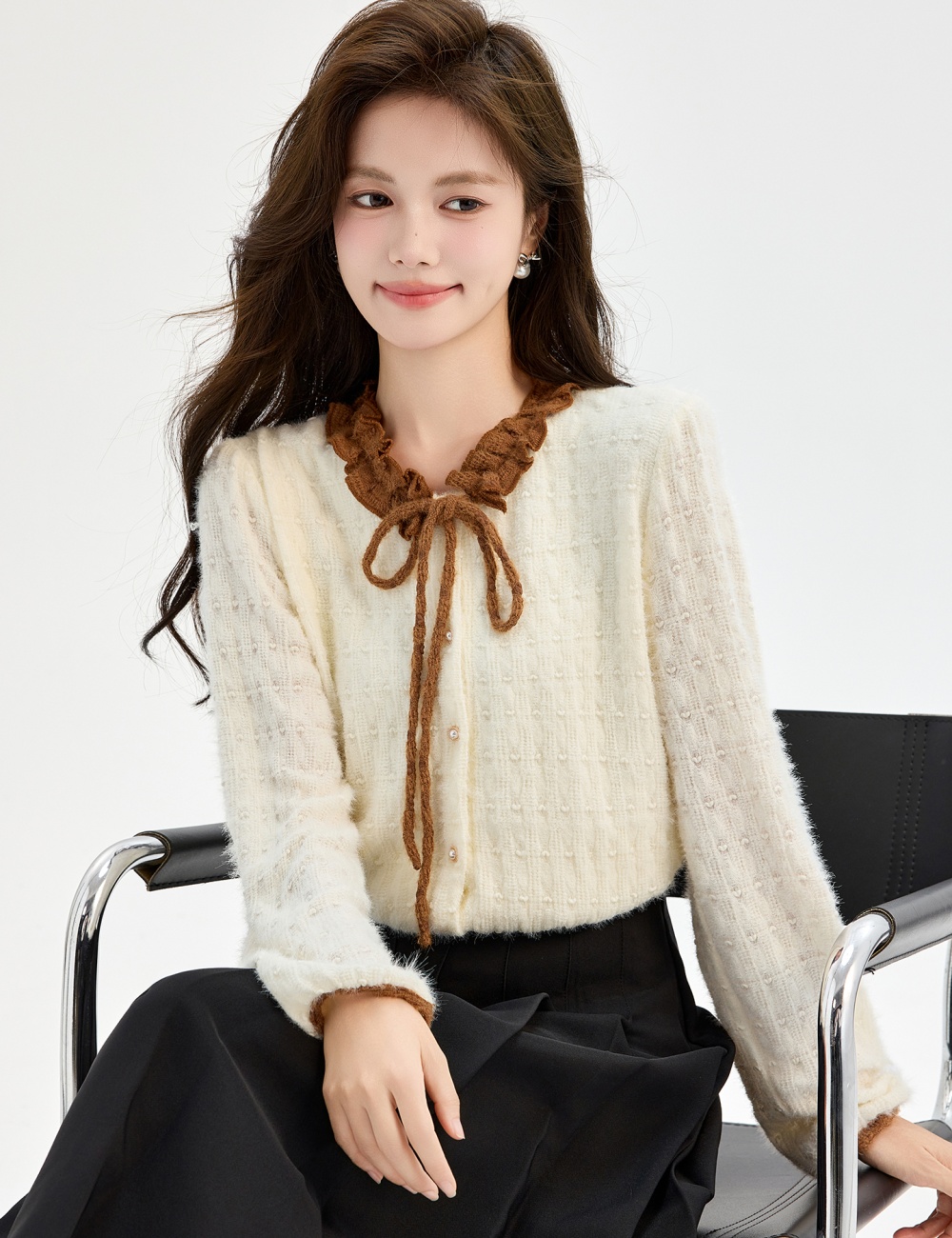 Autumn and winter tops lace shirt for women