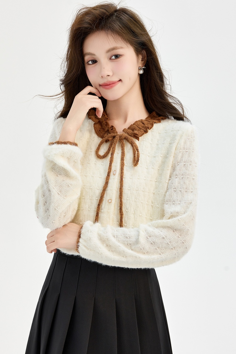 Autumn and winter tops lace shirt for women
