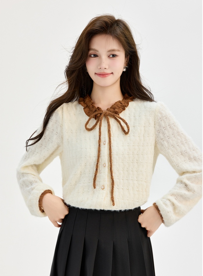 Autumn and winter tops lace shirt for women