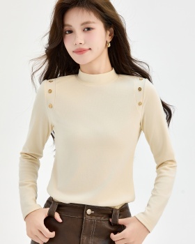 Slim T-shirt half high collar bottoming shirt for women