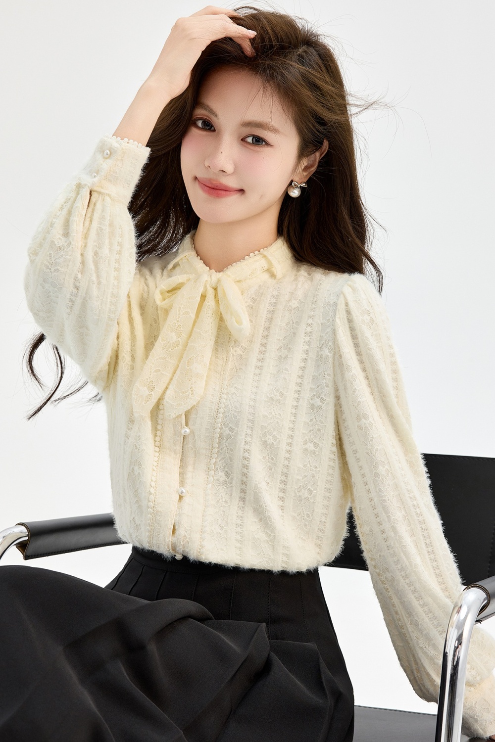 Loose niche shirt long sleeve thick tops for women