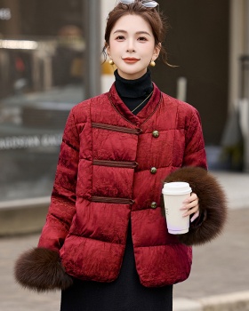 Down fox fur winter Chinese style coat