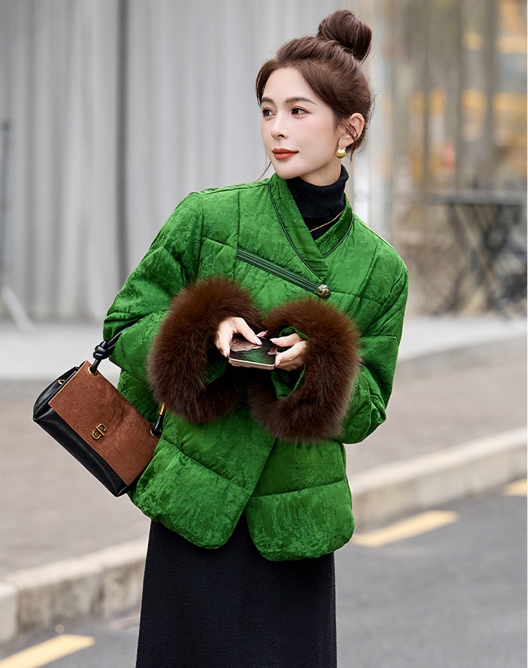 Down fox fur winter Chinese style coat