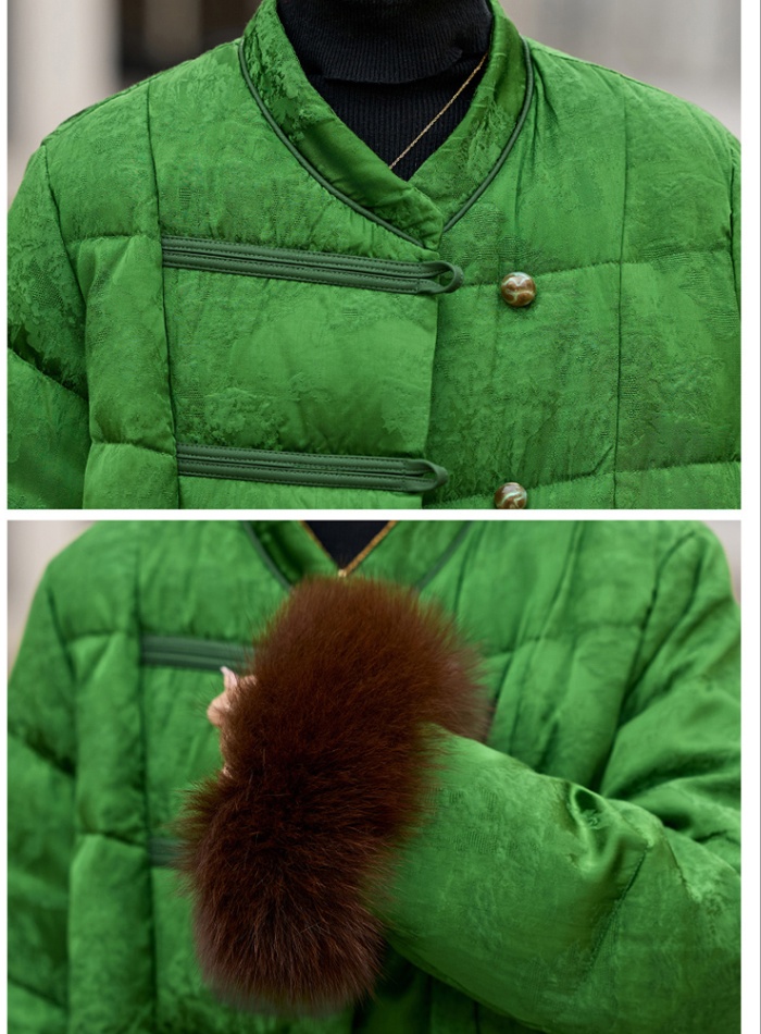 Down fox fur winter Chinese style coat