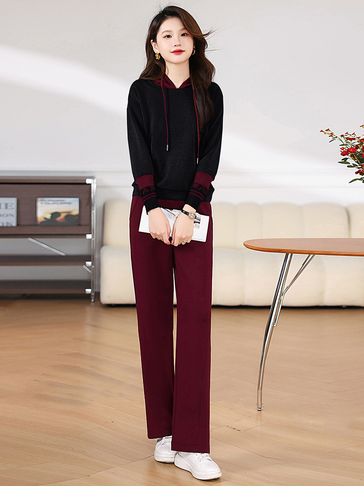 Fashion show young Casual sports hoodie 2pcs set for women