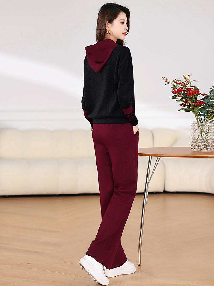 Fashion show young Casual sports hoodie 2pcs set for women