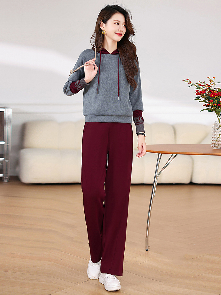 Fashion show young Casual sports hoodie 2pcs set for women